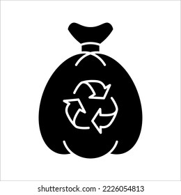 Trash bags icon. Waste sign. Vector illustration on white background. color editable