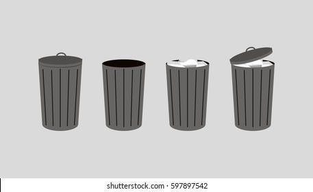 Trash bags inside garbage bins