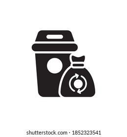  Icono de estilo sólido de bolsas de basura. Archivo EPS 10