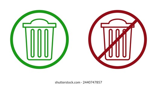 icono de prohibición de basura. No se permite desperdicio. Basura prohibida