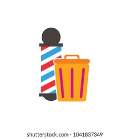 Trash Barber Logo Icon Design