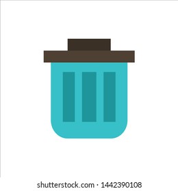 Trash, Basket, Bin, Can, Container, Dustbin, Office  Flat Color Icon. Vector icon banner Template