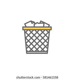 Trash Basket Color line vector icon. Trash Basket vector icon.