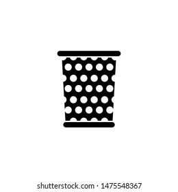 Trash Basket Icon Black Isolated Recycling Garbage Can Vector illustration