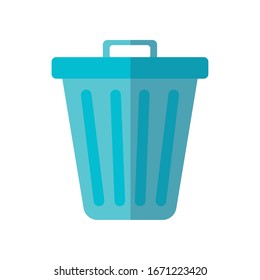 trash basket icon over white background, flat style, vector illustration