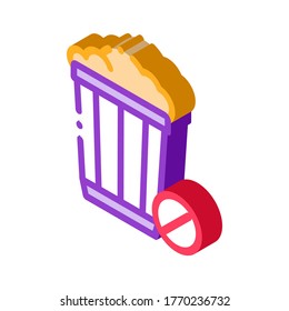 Trash Basket Icon Vector. Isometric Trash Basket sign. color isolated symbol illustration