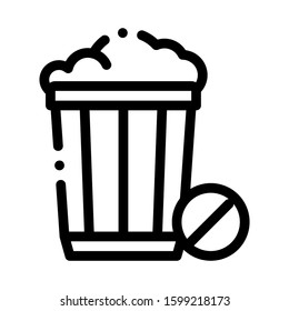 Trash Basket Icon Vector. Outline Trash Basket Sign. Isolated Contour Symbol Illustration