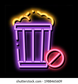 Trash Basket neon light sign vector. Glowing bright icon Trash Basket sign. transparent symbol illustration