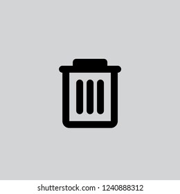 trash basket vector icon.