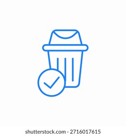 Papelera aprobado icono signo Vector