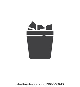 Trash bin basket vector icon. filled flat sign for mobile concept and web design. Waste bin simple solid icon. Garbage symbol, logo illustration. Pixel perfect vector graphics