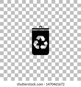 Trash bin. Black flat icon on a transparent background. Pictogram for your project