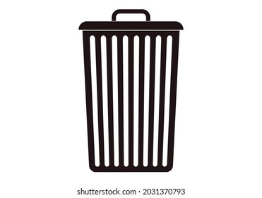Icono de papelera negra en fondo blanco.