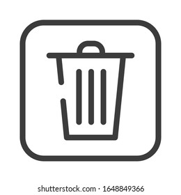 Trash Bin Black Line Icon. Public Navigation. Pictogram For Web Page, Mobile App, Promo. UI UX GUI Design Element. Editable Stroke.