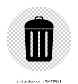 Trash bin  - black vector icon