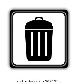 Trash bin -  black vector icon