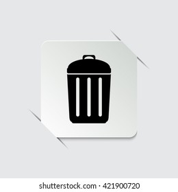 Trash bin  - black vector icon