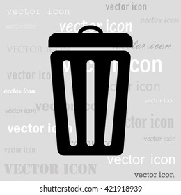trash bin black vector icon