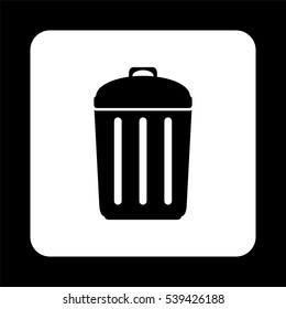 Trash bin -  black vector icon