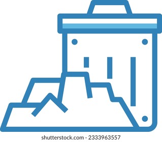 Mülleimer Blue Symbol - Einzelsymbol, Vektorgrafik