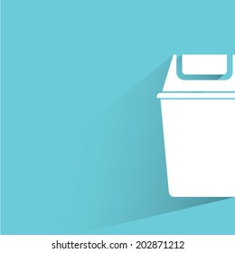 trash bin, blue shadow and flat theme