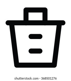 Trash Bin Bold Line Vector Icon