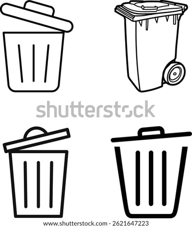 trash, bin, can, icon, garbage, recycle, waste, rubbish, vector, isolated, basket,