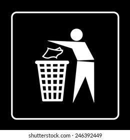 Trash bin or trash can icon great for any use. Vector EPS10.
