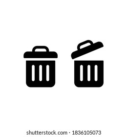Trash bin or trash can symbol icon