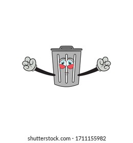 los personajes de dibujos animados de basura se diseñan con expresión y gesto. se puede utilizar para pegatinas, pasadores, mascotas o parches