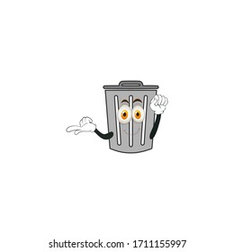 trash bin cartoon characters design with expression and gesture. you can use for stickers, pins, mascot or patches