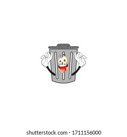 trash bin cartoon characters design with expression and gesture. you can use for stickers, pins, mascot or patches