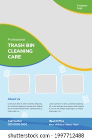 Trash Bin Cleaning Care Flyer Template