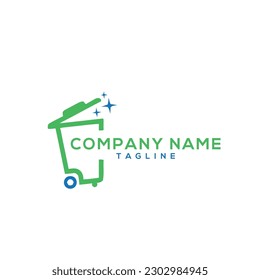 trash bin cleaning logo design