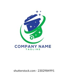 diseño del logotipo de limpieza de papelera