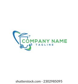 trash bin cleaning logo design