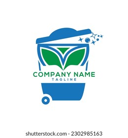 trash bin cleaning logo design
