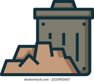 Icono de línea de color de la bandeja de entrada - Icono único, vector