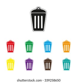 Trash bin - color vector icon