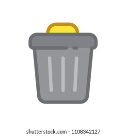 Trash bin colored vector icon. Isolated on white background