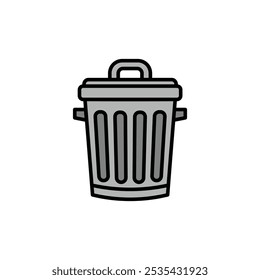 Trash Bin colored vector icon on white background