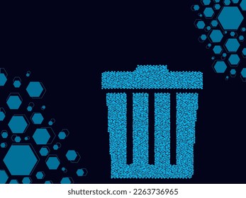 trash bin concept for disposal of digital waste, unwanted data inactive files