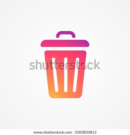 Trash bin, container, basket, dumpster, trash can icon gradient color. Social media concept. Vector