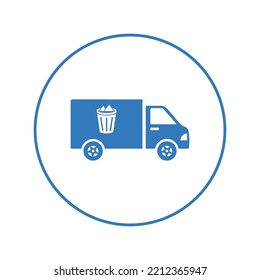 Trash Bin Container Waste Van Icon | Circle Version Icon |