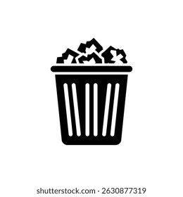 Trash Bin with Crumpled Paper for Office Waste Disposal and Organization