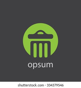 trash bin cut identity template icon design element