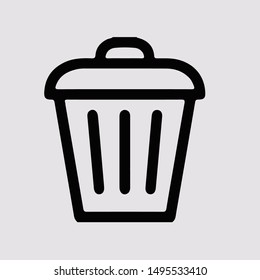 trash bin delete icon black button