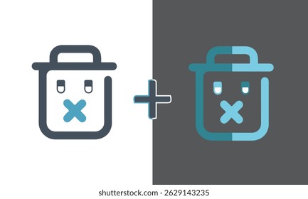 Trash Bin Delete Icon – Flat Design Vector for Light and Dark Themes