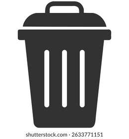 Trash bin and delete icon. Garbage, dustbin, basket, recycle and remove symbol on transparent background