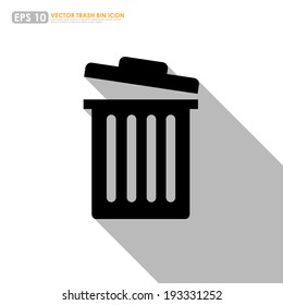 Trash bin or delete icon on white background